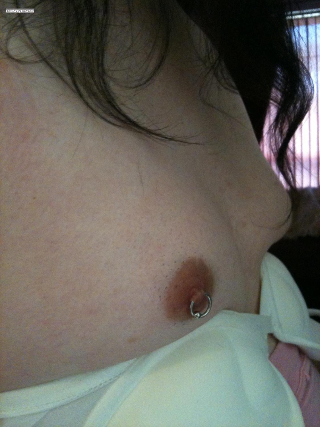 Tit Flash: My Very Small Tits By IPhone (Selfie) - Cocks4me from AustraliaPierced Nipples 